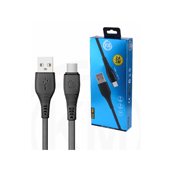 KM-209 CABLE TYPE-C 3M [NEGRO]