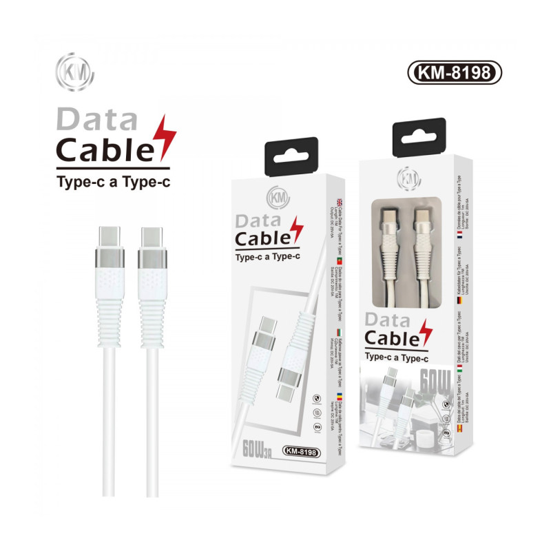 KM-8198 CABLE 60W TYPE-C A TYPE-C
