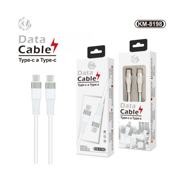 KM-8198 CABLE 60W TYPE-C A TYPE-C