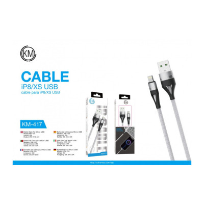 KM-417 CABLE LIGHTNING TRENZADO NYLON [BLANCO]