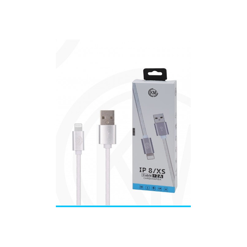 KM-303 CABLE LIGHTNING TRENZADO NYLON [BLANCO]