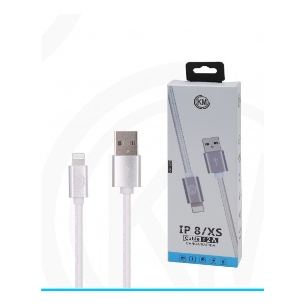 KM-303 CABLE LIGHTNING TRENZADO NYLON [BLANCO]