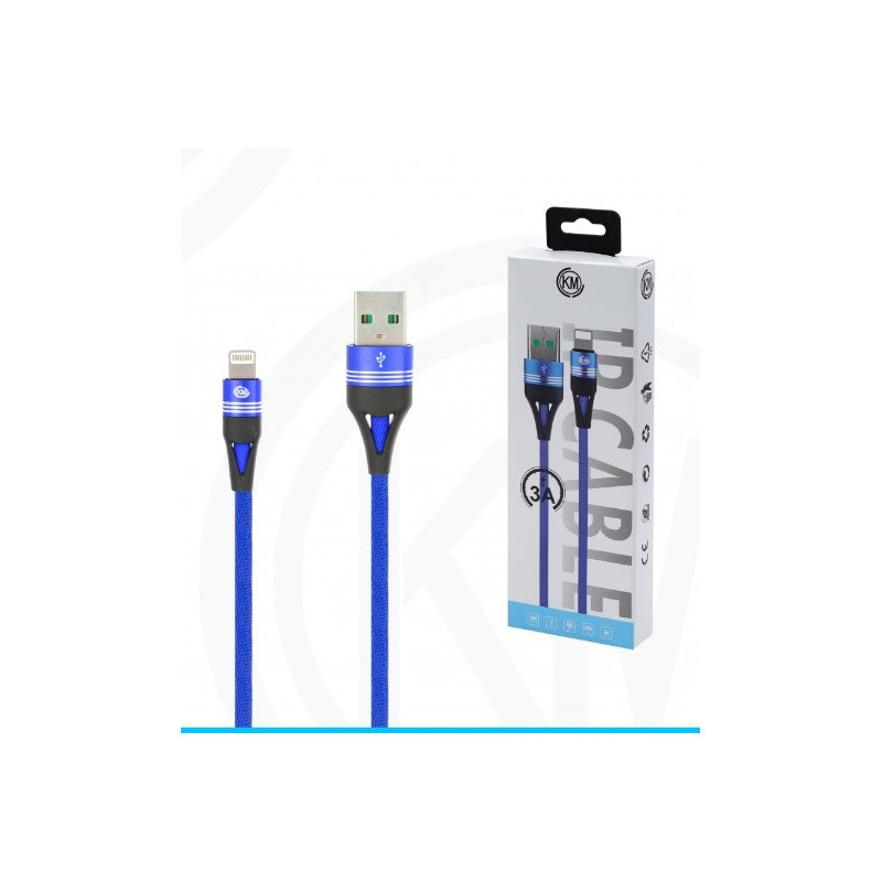 KM-254 CABLE LIGHTNING TRENZADO 3A [AZUL]
