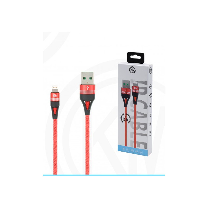 KM-253 CABLE LIGHTNING TRENZADO 3A [ROJO]