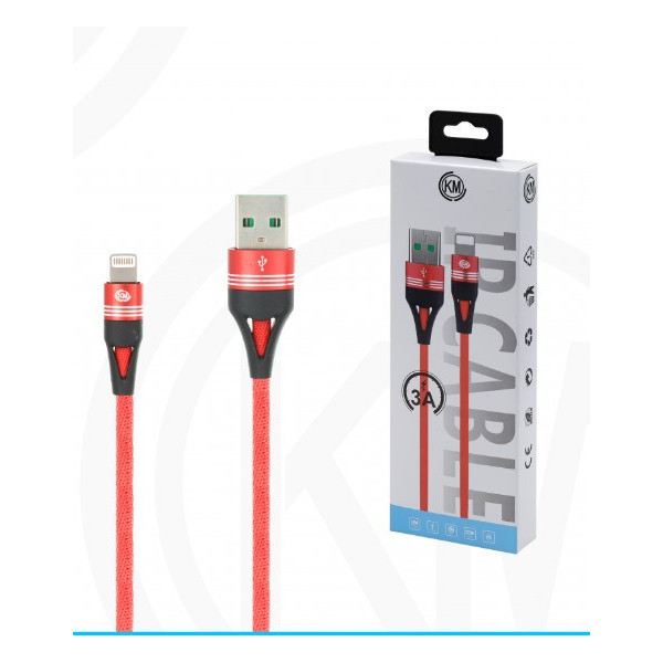 KM-253 CABLE LIGHTNING TRENZADO 3A [ROJO]