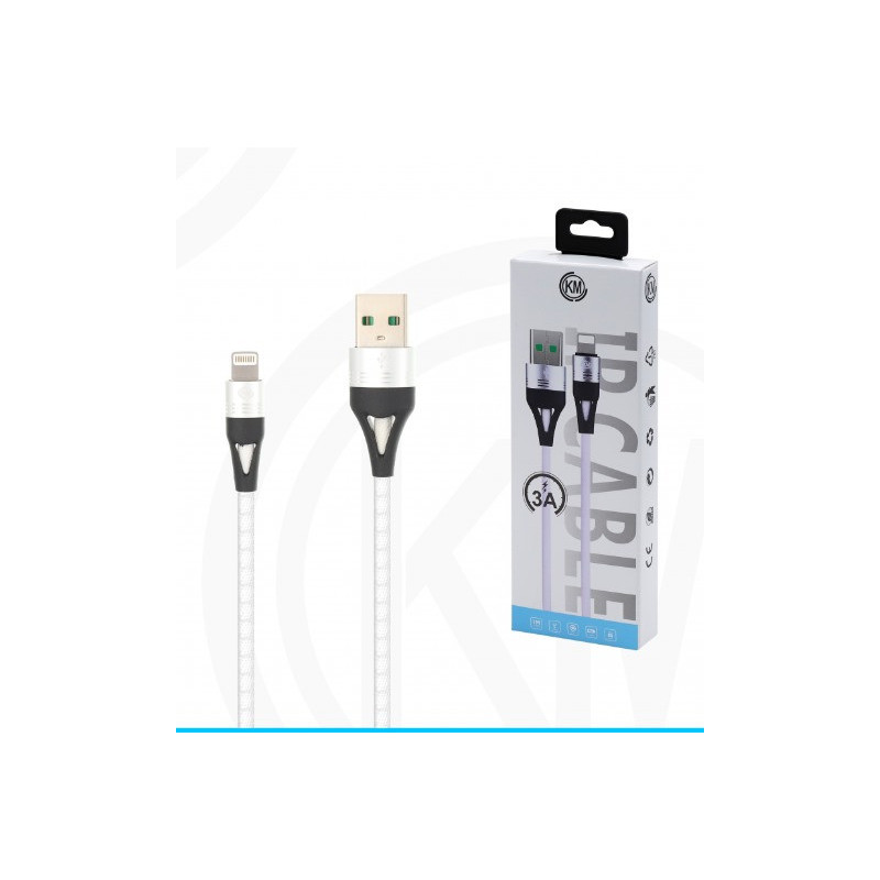KM-252 CABLE LIGHTNING TRENZADO 3A [BLANCO]