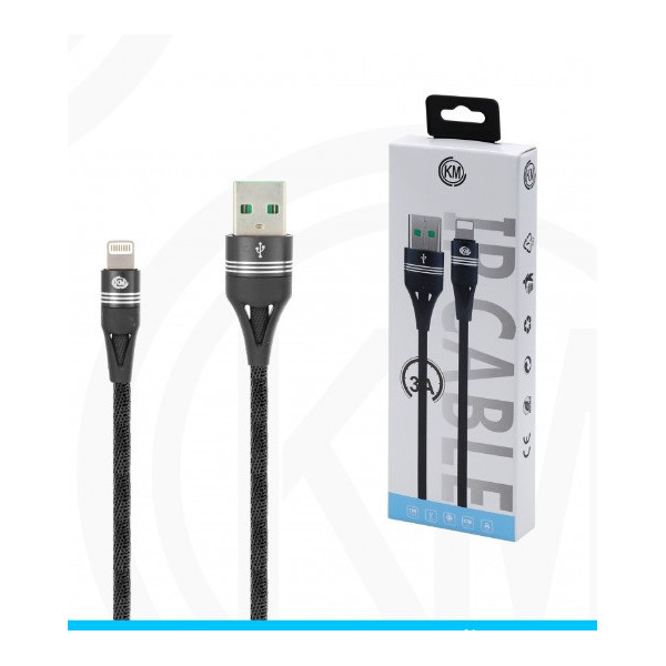 KM-251 CABLE LIGHTNING TRENZADO 3A [NEGRO]