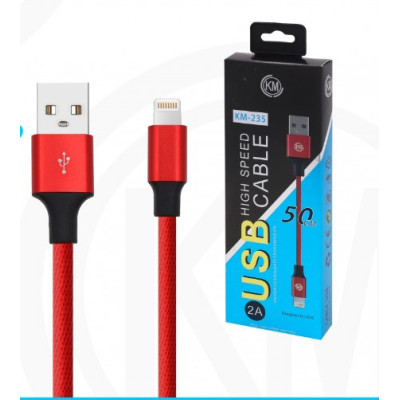 KM-235 CABLE LIGHTNING 50CM TRENZADO [ROJO]