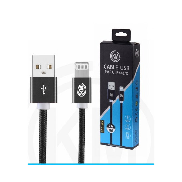 KM-229 CABLE LIGHTNING TRENZADO NYLON [NEGRO]