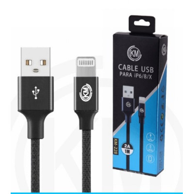 KM-228 CABLE LIGHTNING TRENZADO [NEGRO]