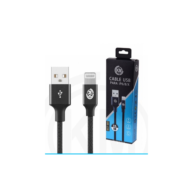 KM-228 CABLE LIGHTNING TRENZADO [NEGRO]