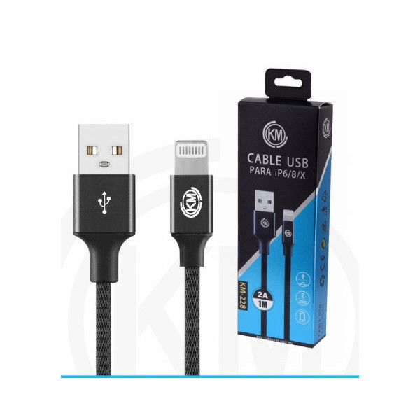 KM-228 CABLE LIGHTNING TRENZADO [NEGRO]