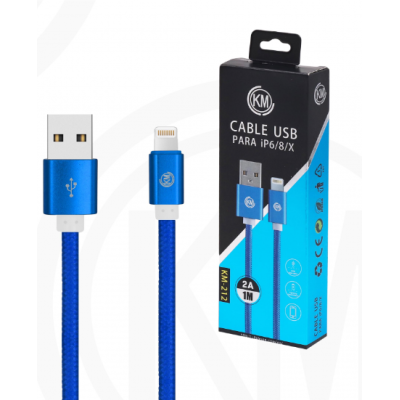 KM-212 CABLE LIGHTNING TRENZADO NYLON [AZUL]