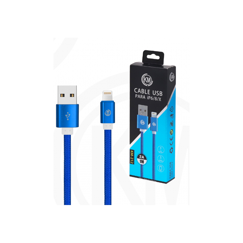 KM-212 CABLE LIGHTNING TRENZADO NYLON [AZUL]