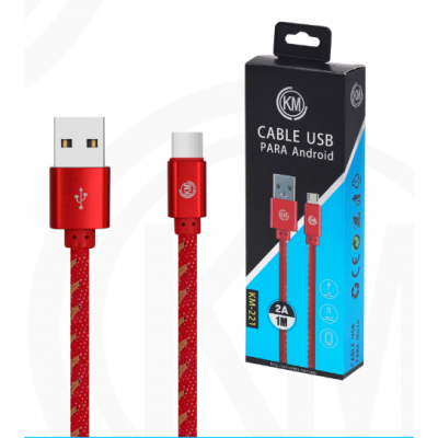 KM-211 CABLE LIGHTNING TRENZADO [ROJO]