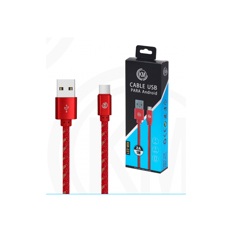 KM-211 CABLE LIGHTNING TRENZADO [ROJO]