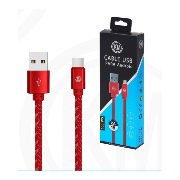 KM-211 CABLE LIGHTNING TRENZADO [ROJO]