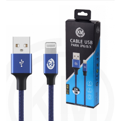 KM-210 CABLE LIGHTNING TRENZADO [AZUL]