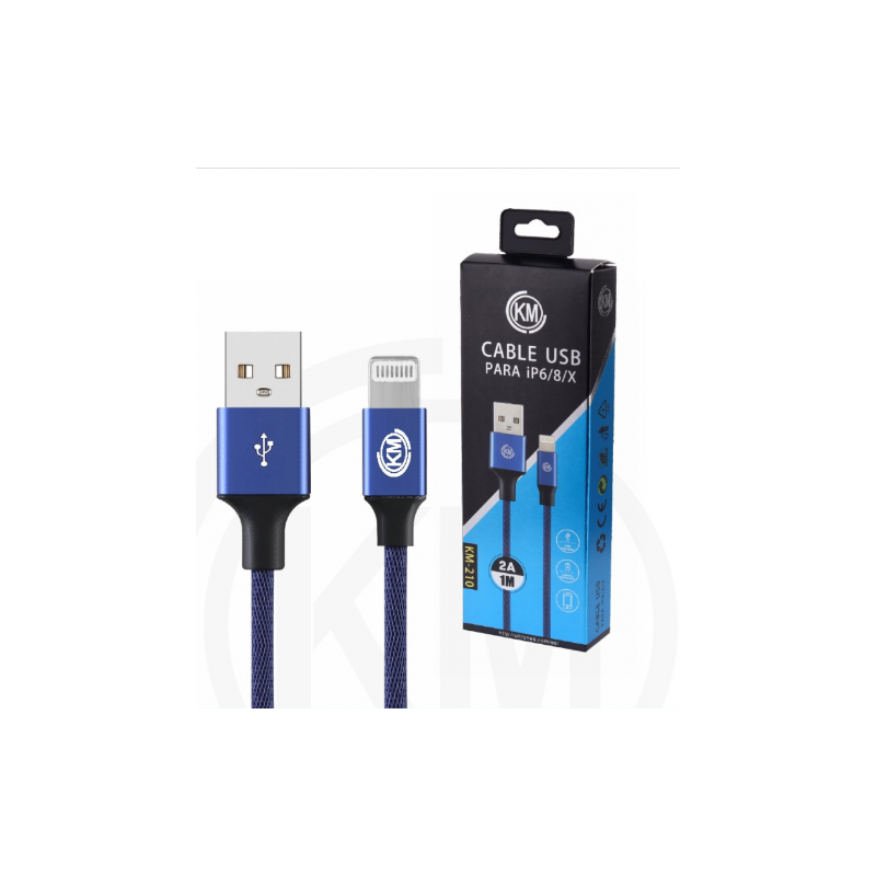 KM-210 CABLE LIGHTNING TRENZADO [AZUL]