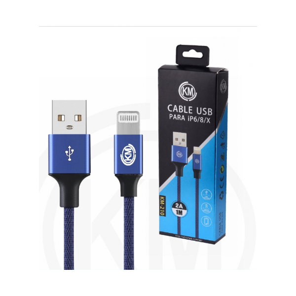 KM-210 CABLE LIGHTNING TRENZADO [AZUL]
