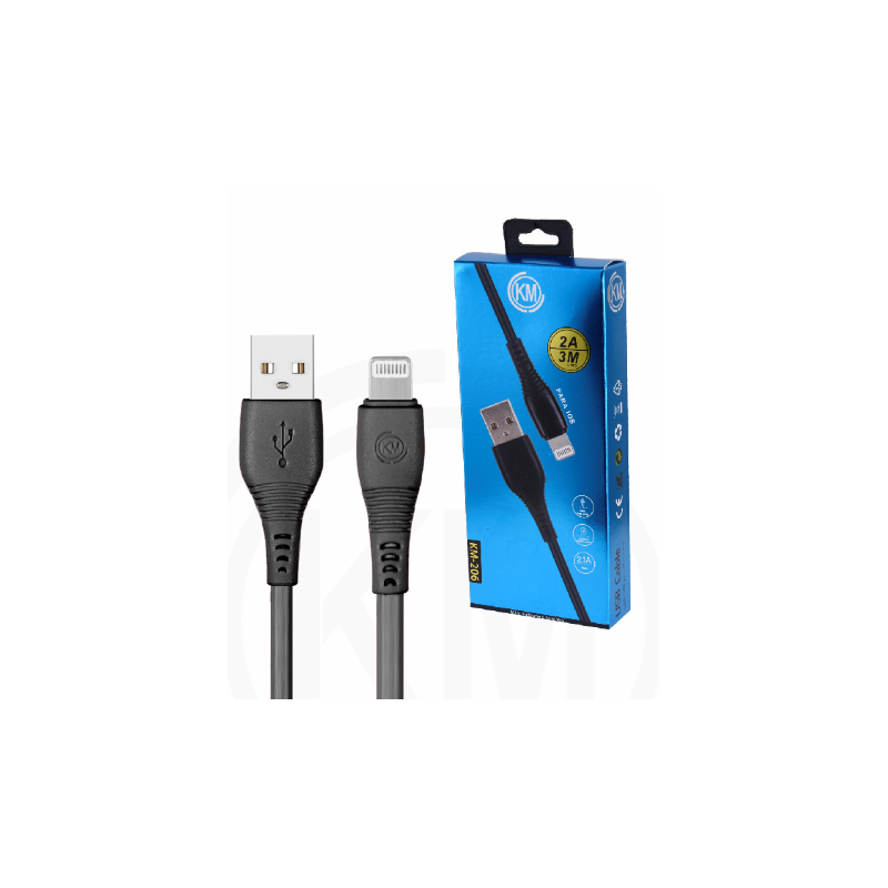 KM-206 CABLE LIGHTNING 3M [NEGRO]