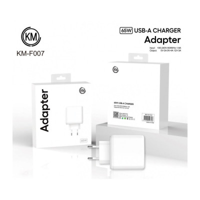 KM-F007 CARGADOR PARED 65W SIN CABLE SOLO PARA OPPO