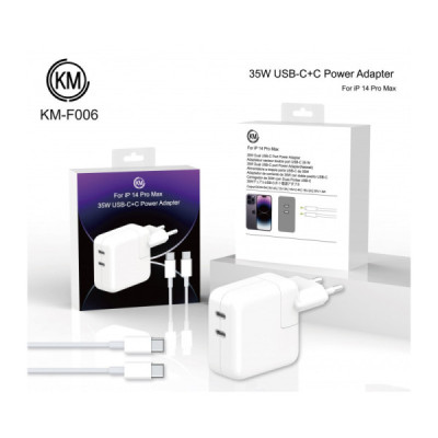 KM-F006 CARGADOR PARED 35W PUERTO_C+C CABLE TYPE-C A TYPE-C