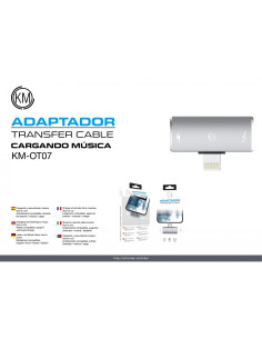 ADAPTADOR LIGHTNING MACHO A HEMBRA LIGHTNING AUDIO/CARGA [KM-OT07] Azul
