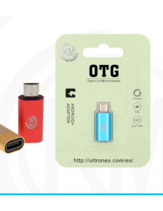ADAPTADOR MICRO-USB MACHO A HEMBRA TYPE-C [KM-OT03] Dorado