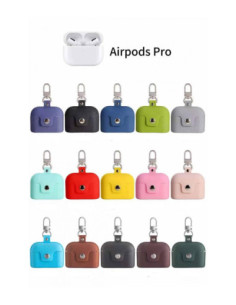 Funda Silicona Piel Airpods Pro [ Morado ]