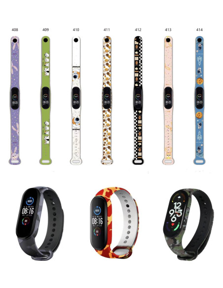 Pulsera Silicona Con Dibujo Para Mi Band 3/4 Mezclar Dibujo [414]