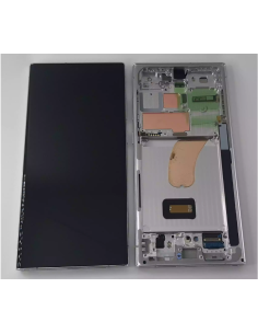 Pantalla completa para Samsung S23 Ultra / S918 Con Marco Plata (Original)
