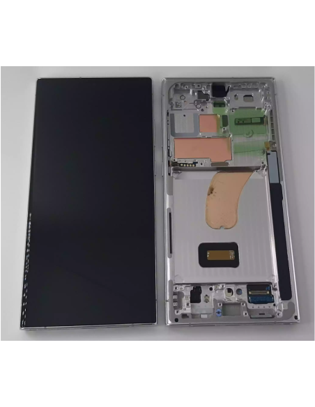 Pantalla completa para Samsung S23 Ultra / S918 Con Marco Plata (Original)