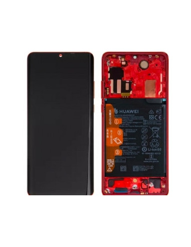 Pantalla para Huawei P30 Pro con marco Amber Sunrise(Rojo) Original Servicepack