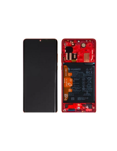 Pantalla para Huawei P30 Pro con marco Amber Sunrise(Rojo) Original Servicepack
