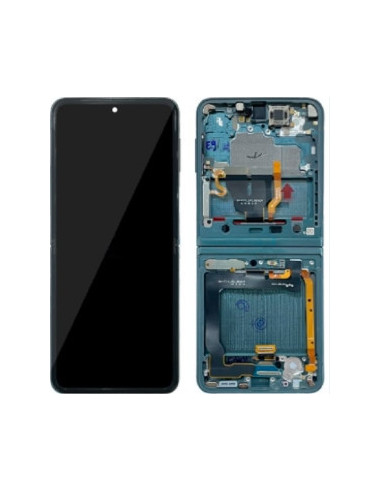Pantalla completa para Samsung F711 (Z Flip-3 5G) Outer Con Marco Verde (Original)
