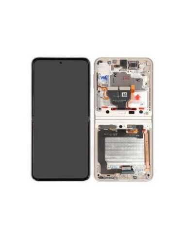Pantalla completa para Samsung F711 (Z Flip-3 5G) Outer Con Marco Blanco (Original)