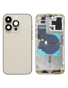 Chasis con Tapa para Iphone 14 Pro con lentes y MagSafe Oro