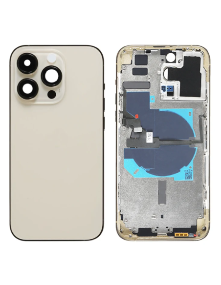 Chasis con Tapa para Iphone 14 Pro con lentes y MagSafe Oro