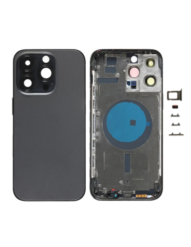 Chasis con Tapa para Iphone 14 Pro con lentes y MagSafe Negro