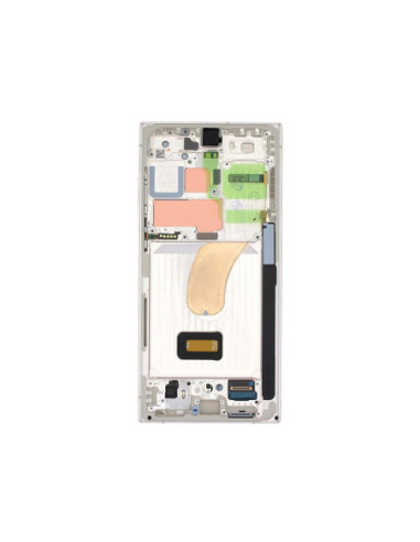 Pantalla completa para Samsung S23 Ultra / S918 Con Marco Crema (Original)