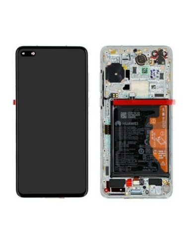 Pantalla para Huawei P40 Con Marco Plata/Blanco (Original Service Pack)