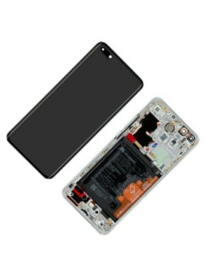 Pantalla Para Huawei Mate 40 Pro con marco Plata y Bateria Original Servicepack 2