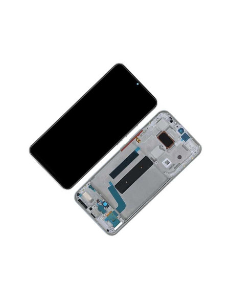 Pantalla para Xiaomi Mi 10 Lite 5G con Marco Plata/Blanca (Original Service Pack)