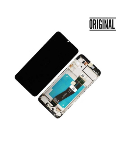 Pantalla para Samsung A03S /A037G Negra .CON MARCO (Vesion: EU) (Original Service Pack)