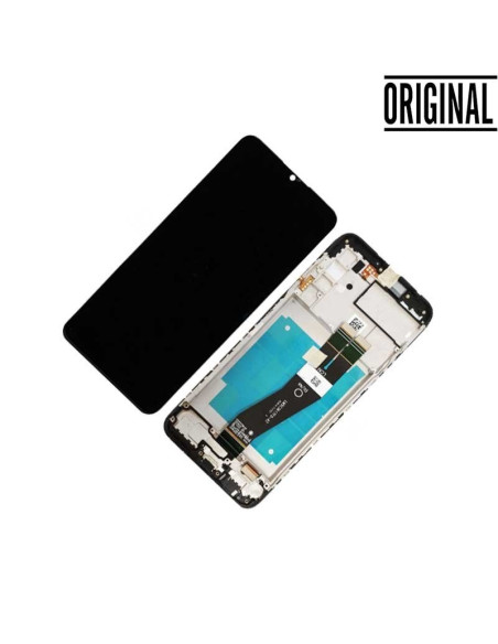 Pantalla para Samsung A03S /A037G Negra .CON MARCO (Vesion: EU) (Original Service Pack)