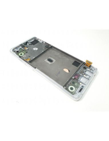 Pantalla para Samsung A51 5G /A516 con Marco Blanco/Plata (Original Service Pack)