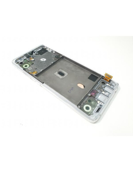 Pantalla para Samsung A51 5G /A516 con Marco Blanco/Plata (Original Service Pack)