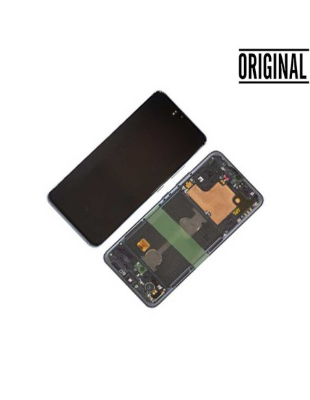 Pantalla para Samsung A90 5G /A908 con Marco Negro (Original Service Pack)