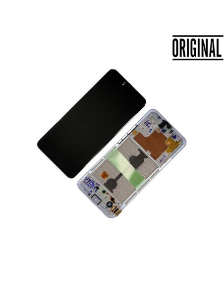 Pantalla para Samsung A90 5G /A908 con Marco Plata/Blanco (Original Service Pack)